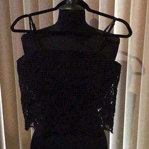 Express black bra lined crochet top